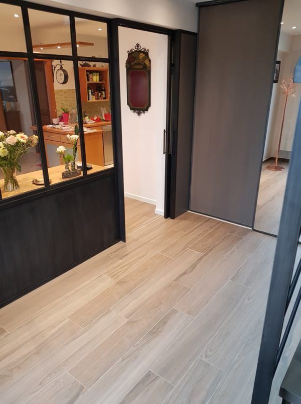 Verrière et parquet ceramique